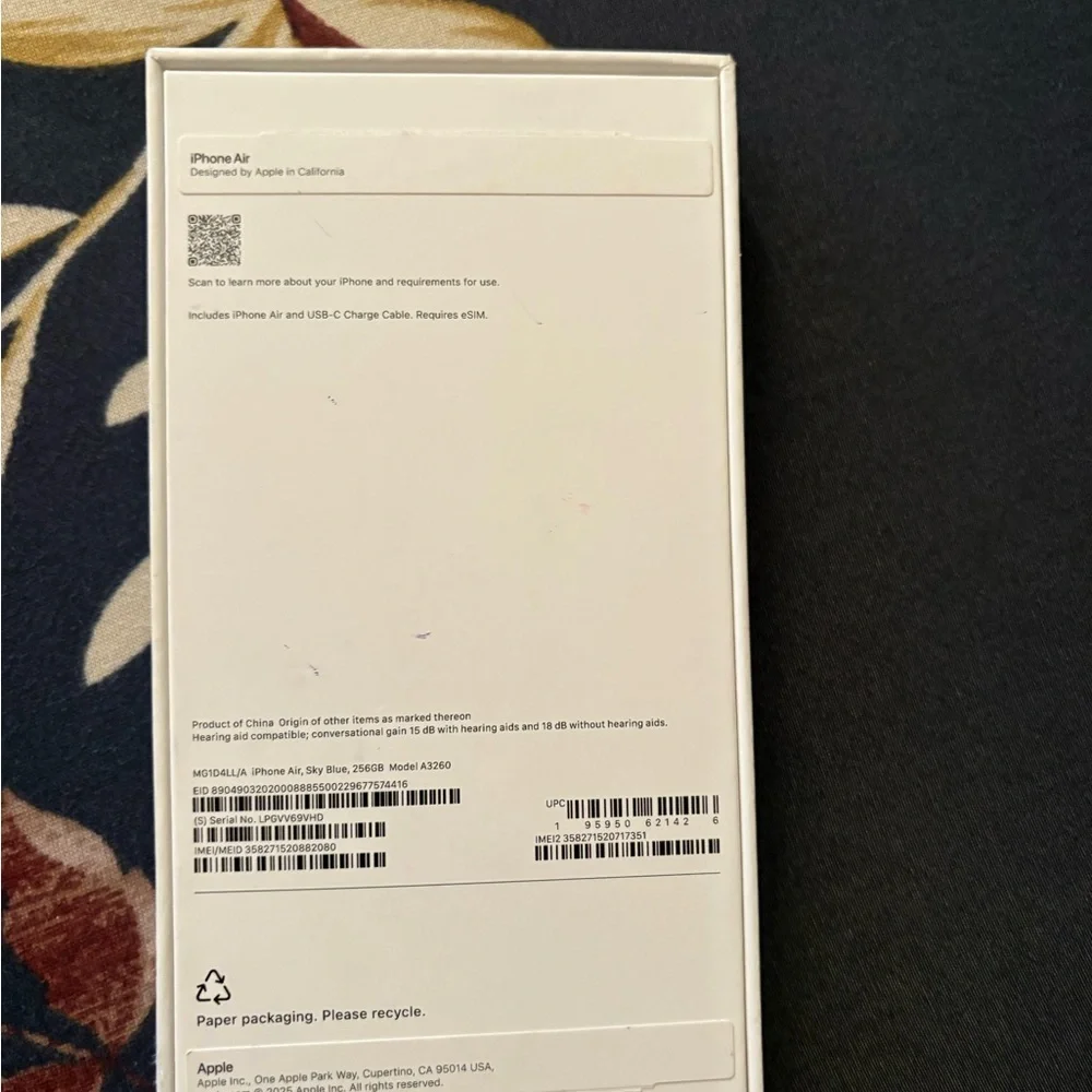 Sleek Silver Smartphone empty box